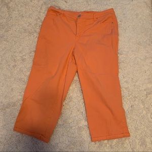 Coral color Capri jeans